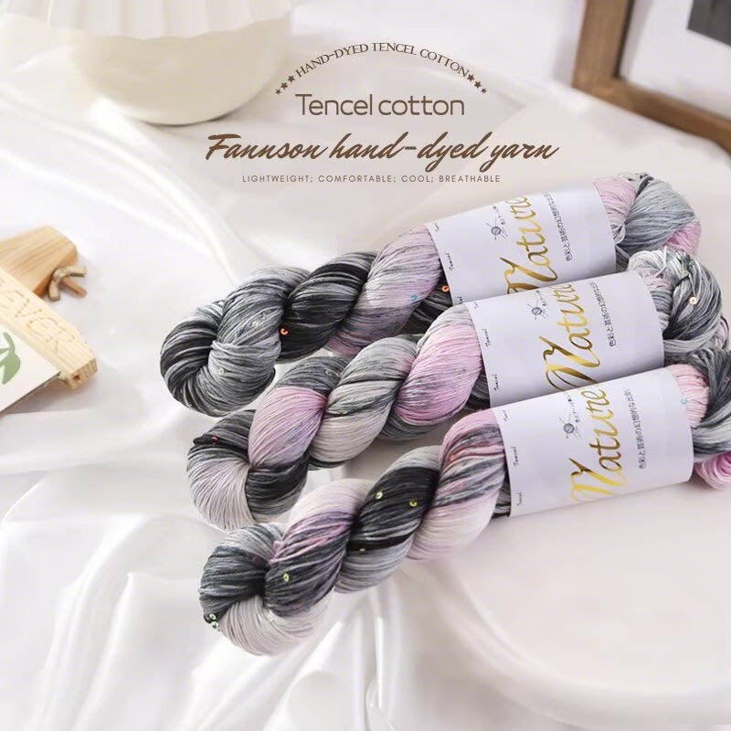 Black ombre hand-dyed yarn skeins