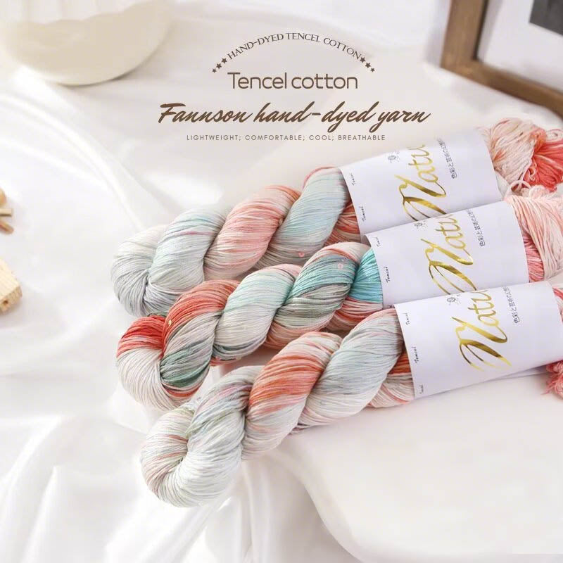 Pastel ombre hand-dyed yarn skeins