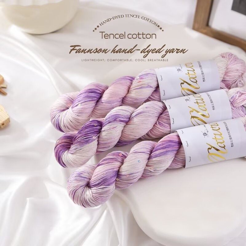 Purple ombre hand-dyed yarn skeins