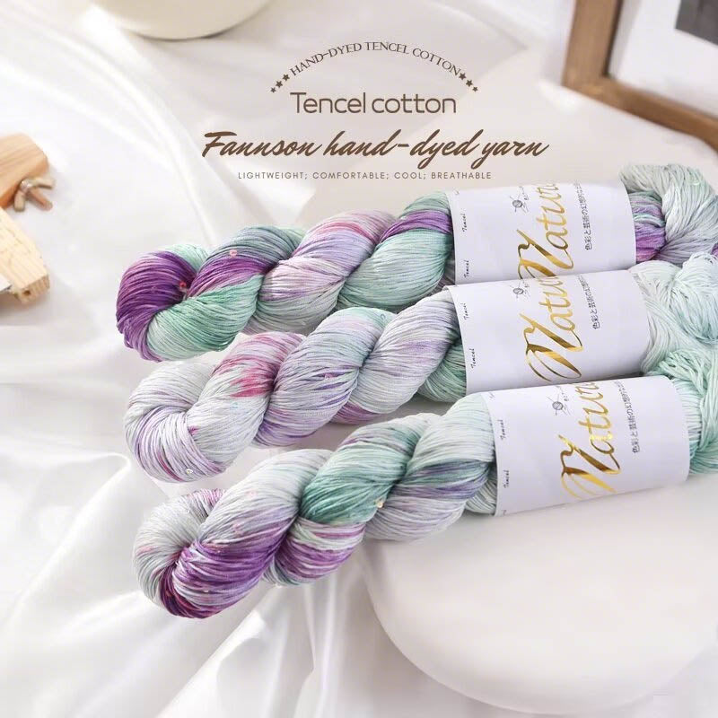 Lavender ombre hand-dyed yarn skeins