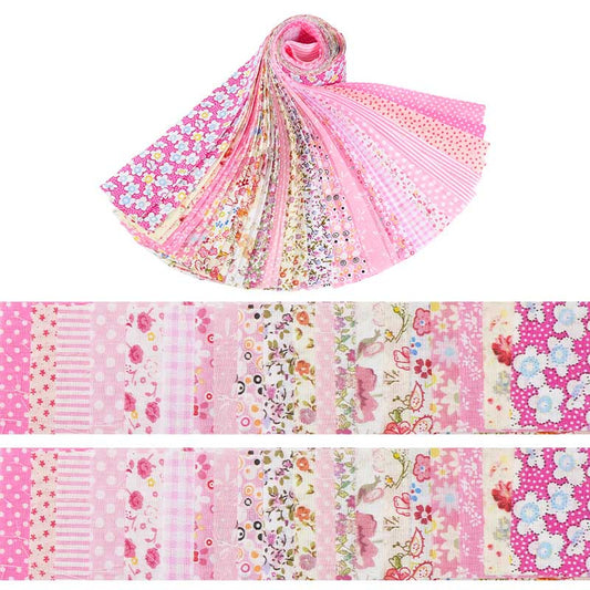 Baby Pink Precut Fabric Rolls - Floral, Plaid & Plant Patterns