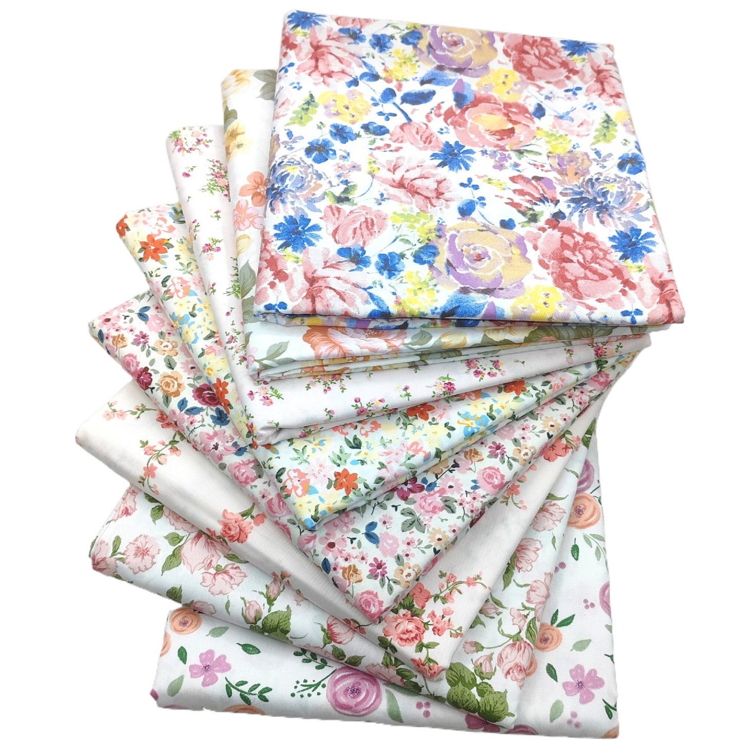 18x22-Inch Quilting Cotton Fabric Squares, 8-piece Set, Printed with Flower Design - iMZOON