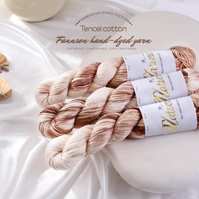 Brown ombre hand-dyed yarn skeins