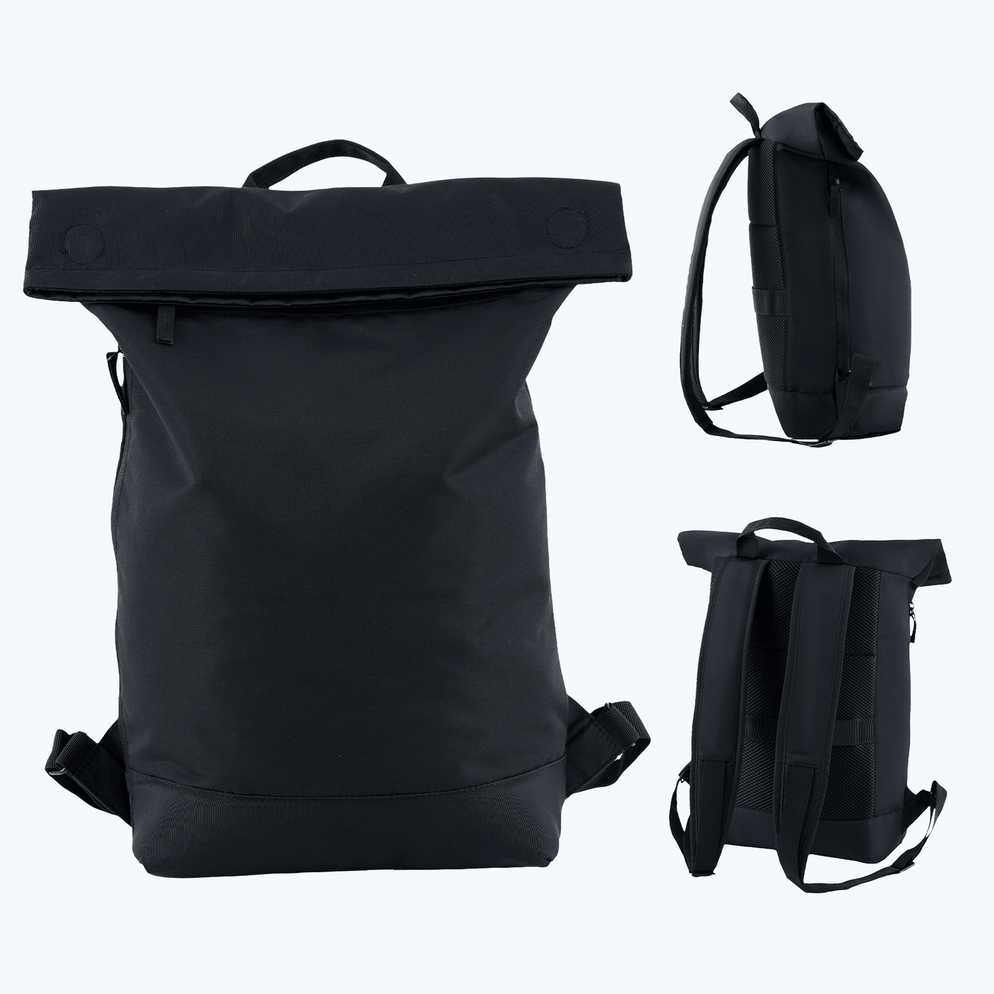 Rolltop Laptop Backpack for Men Women, Lightweight,Water-Resistant Laptop Backpack Large Capacity Adjustable 20L for Travel College Camping,Black - iMZOON