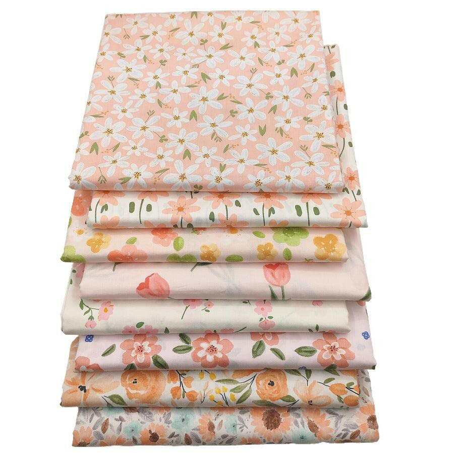 8Pcs 18x22 inch Quilting Cotton Fabric Squares Quilting Supplies Multi-Color Design Printed Floral Fabric for DIY-Pink - iMZOON
