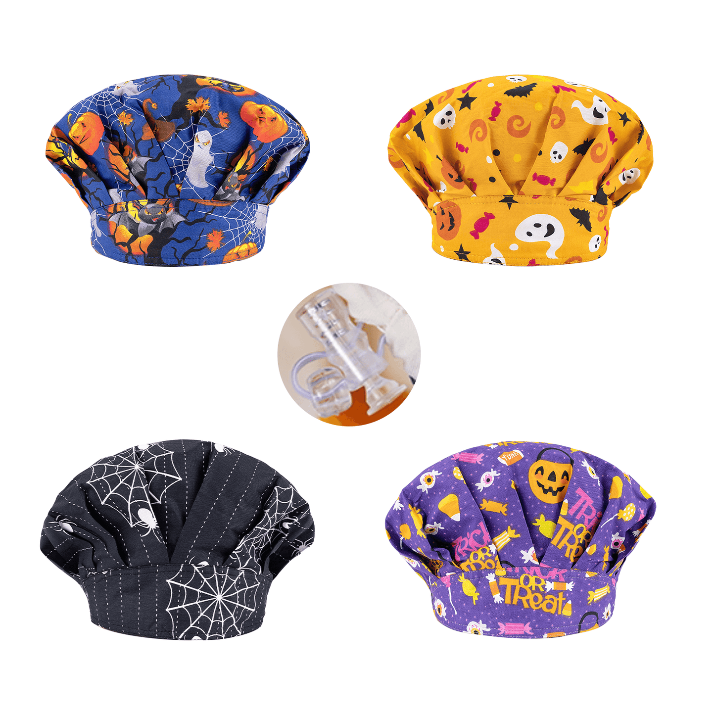 Scrub Caps Women,Bouffant Caps with Buttons Sweatband,Adjustable Scrub Cap for Men - iMZOON