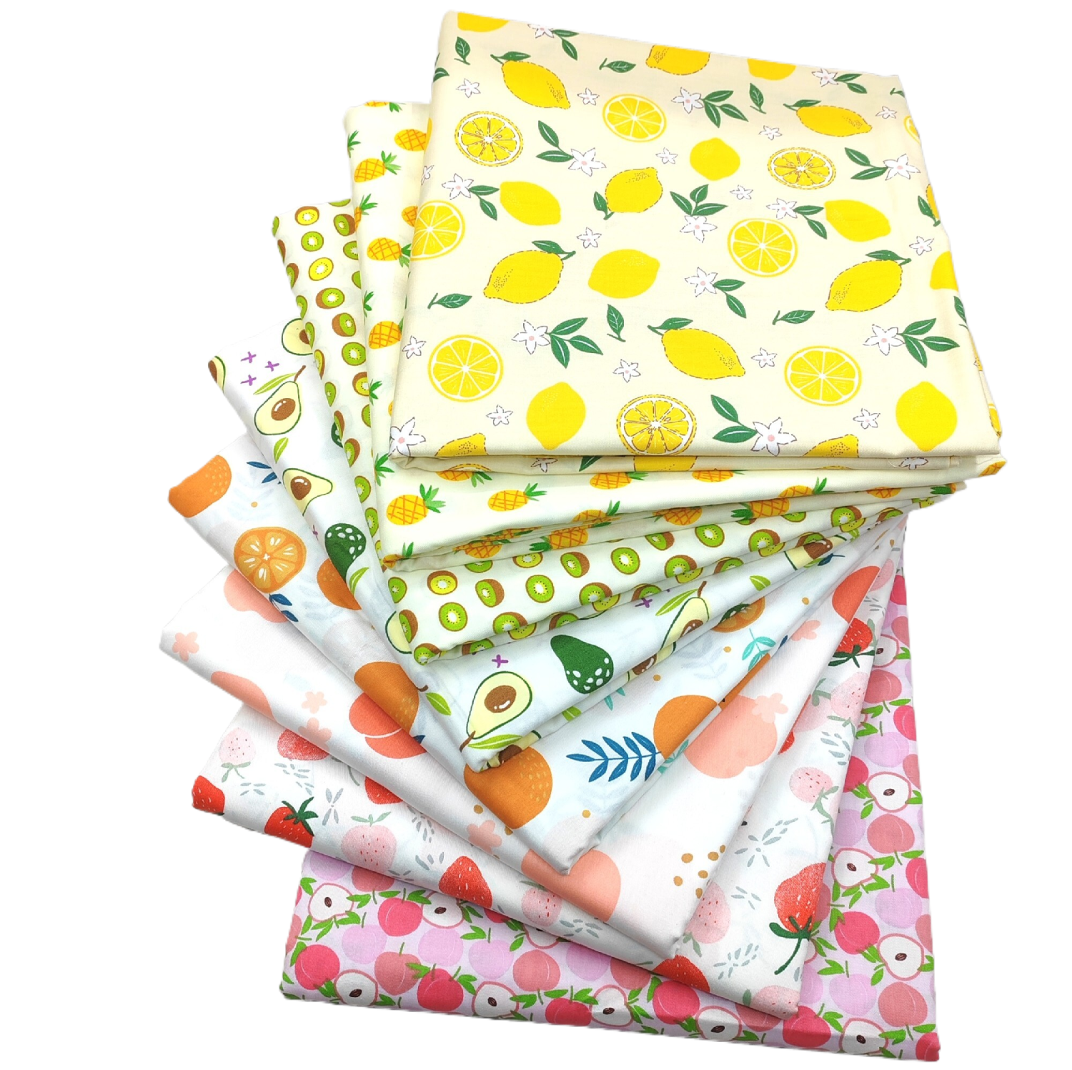 18x22-Inch Quilting Cotton Fabric Squares, 8-piece Set, Printed with Fruit Design - iMZOON