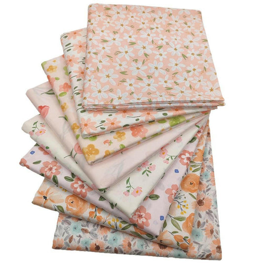 8Pcs 18x22 inch Quilting Cotton Fabric Squares Quilting Supplies Multi-Color Design Printed Floral Fabric for DIY-Pink - iMZOON