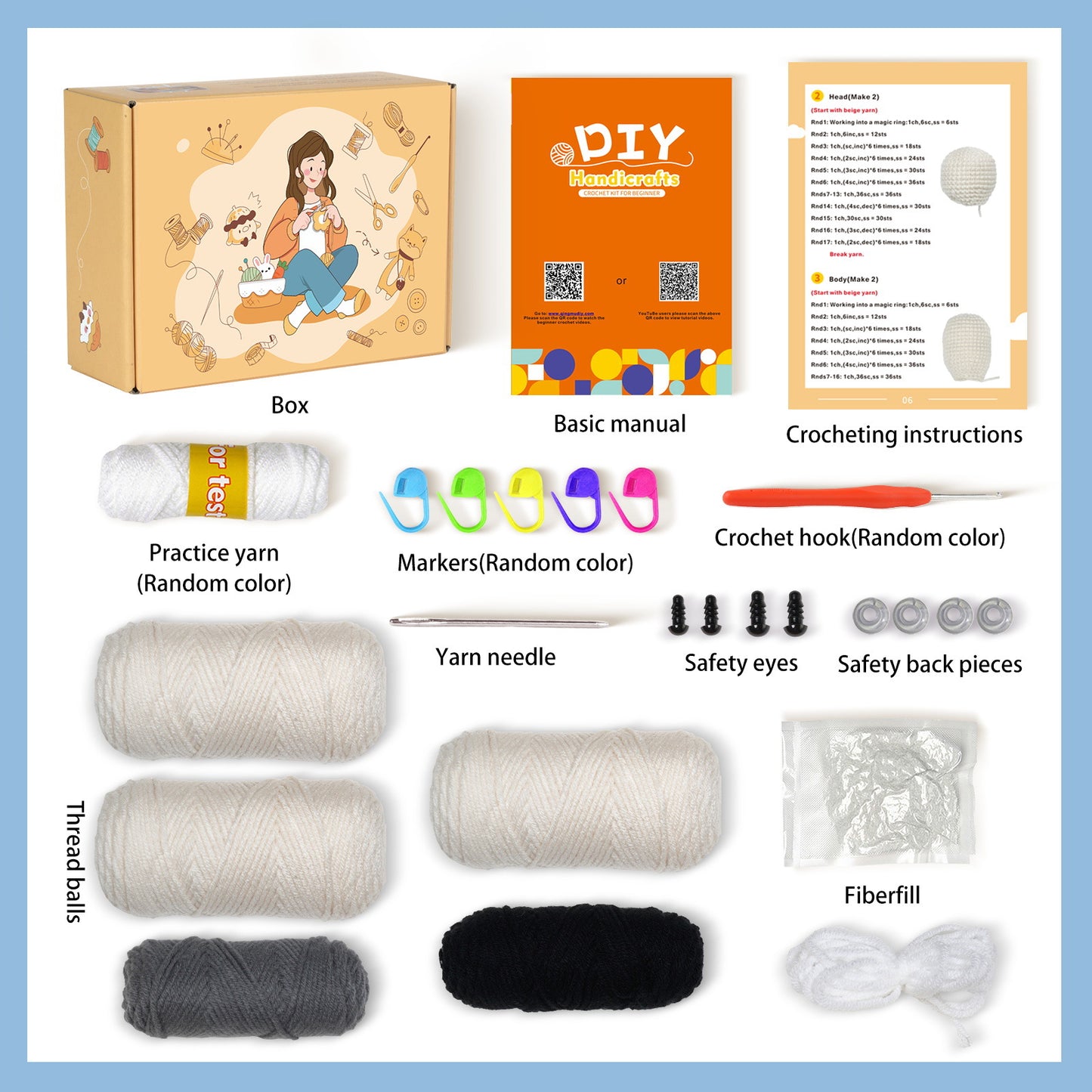 Beginner Crochet Kit, 2-Bulldog Set