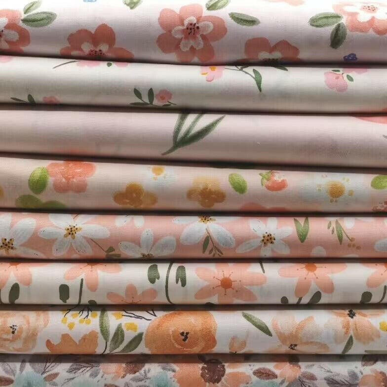 8Pcs 18x22 inch Quilting Cotton Fabric Squares Quilting Supplies Multi-Color Design Printed Floral Fabric for DIY-Pink - iMZOON