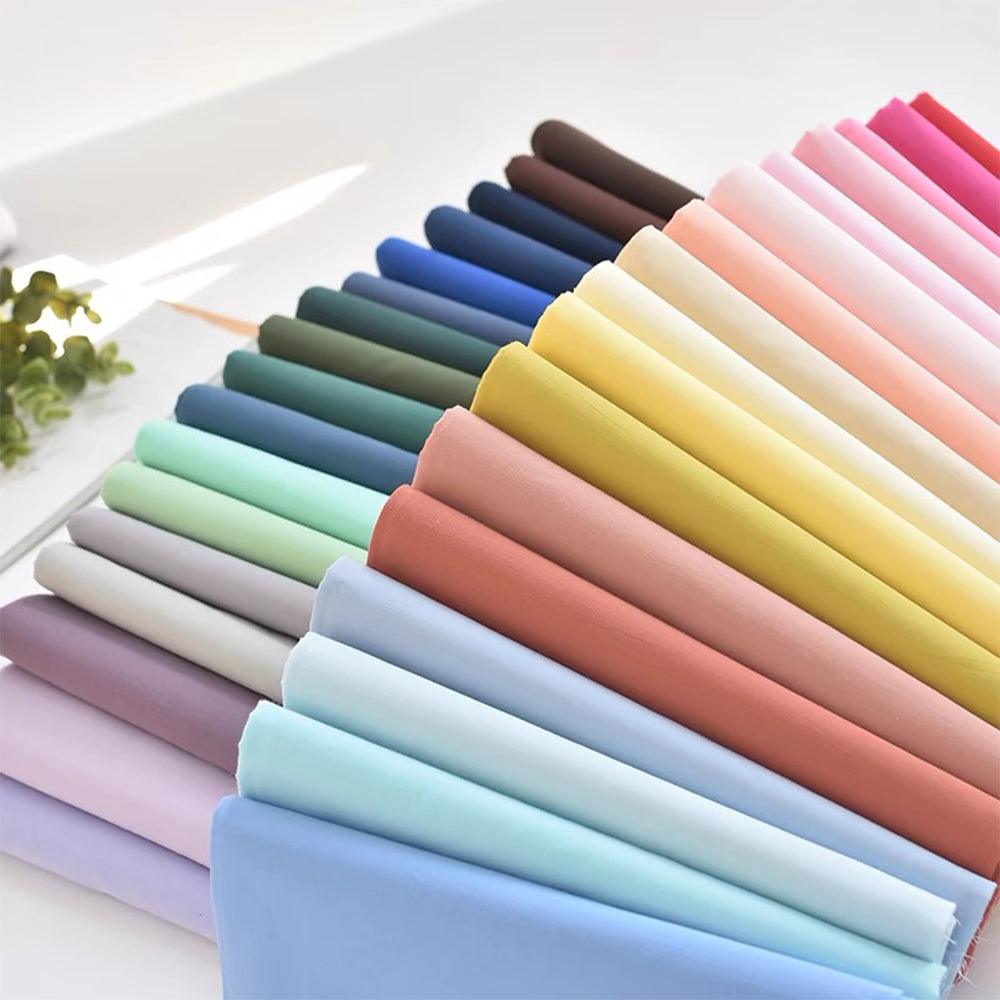 9.8-Inch Cotton Fabric Squares, 50-piece Set, Printed with Bright Solid Colors - iMZOON