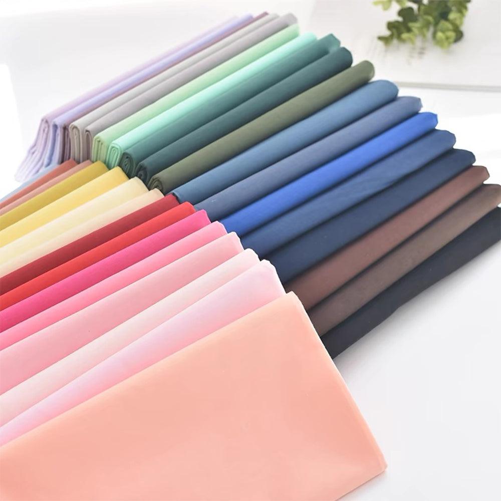 9.8-Inch Cotton Fabric Squares, 50-piece Set, Printed with Bright Solid Colors - iMZOON