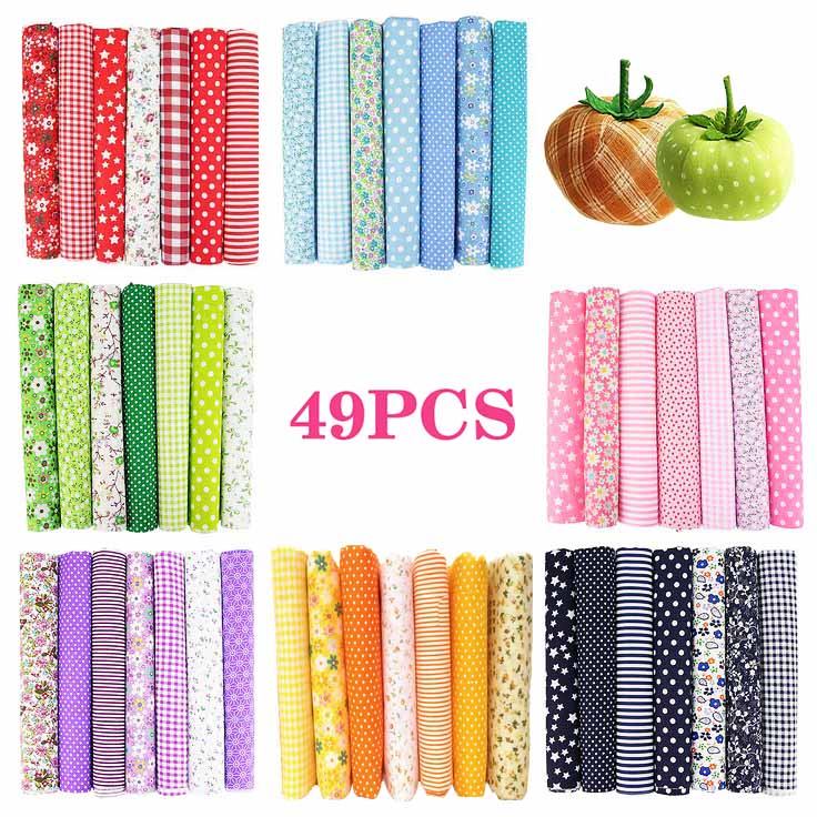 9.8" Fabric Squares, 49-Piece Set