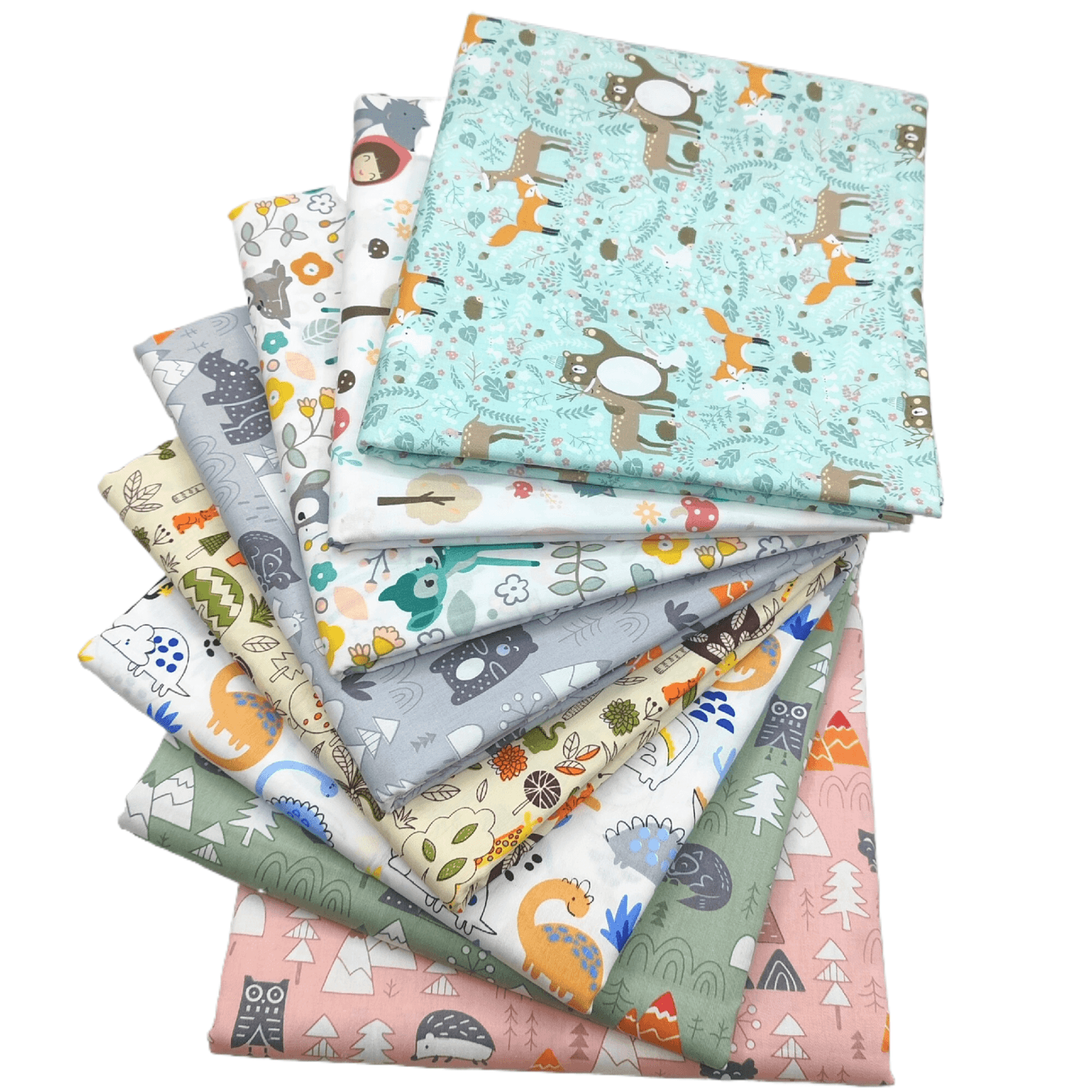 8Pcs 18x22 inch Quilting Cotton Fabric Squares Quilting Supplies Multi-Color Design Printed Floral Fabric for DIY-Animal Style - iMZOON