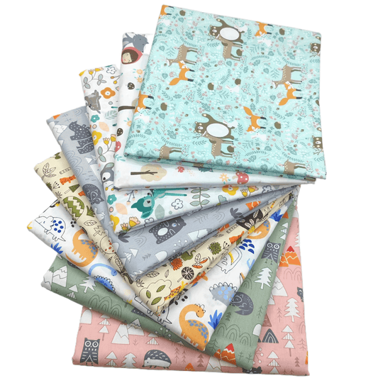 8Pcs 18x22 inch Quilting Cotton Fabric Squares Quilting Supplies Multi-Color Design Printed Floral Fabric for DIY-Animal Style - iMZOON