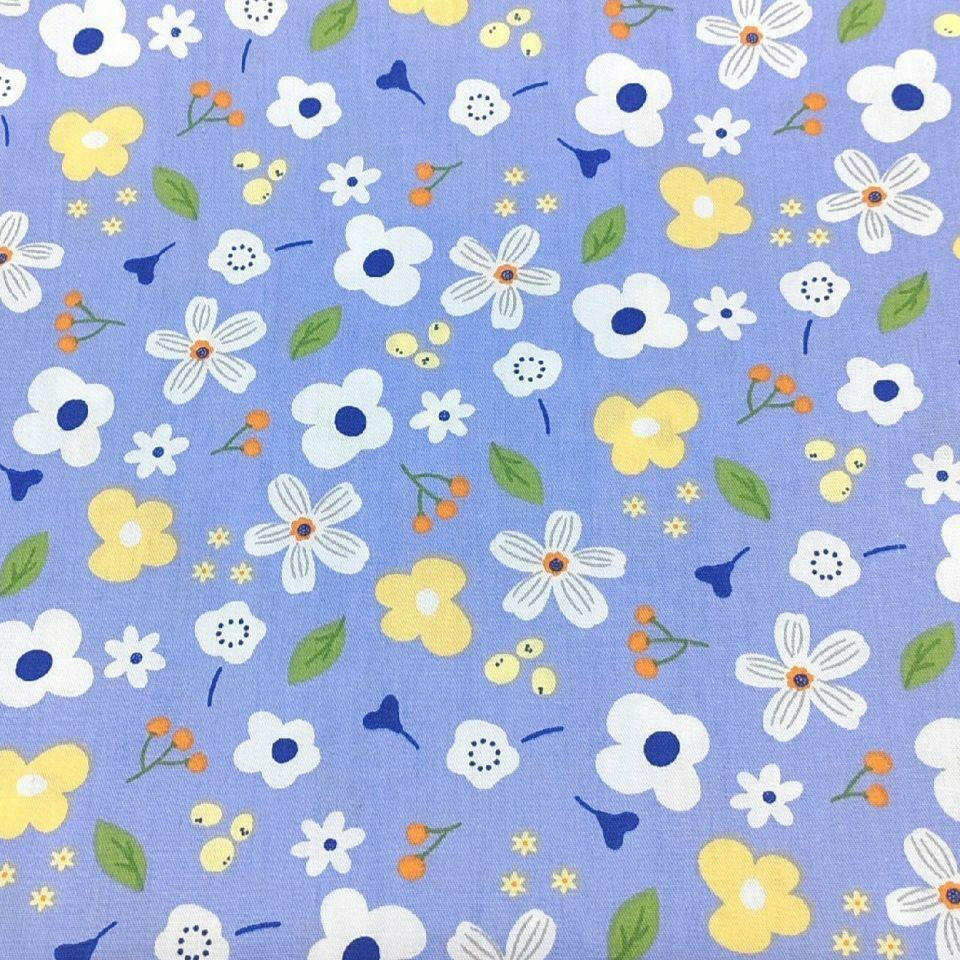 18x22-Inch Quilting Cotton Fabric Squares, 8-piece Set, Printed with Blue Flowers - iMZOON
