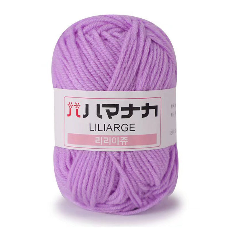 Liliarge Yarn DK in soft lavender color, 100% acrylic, perfect for knitting and crochet projects.