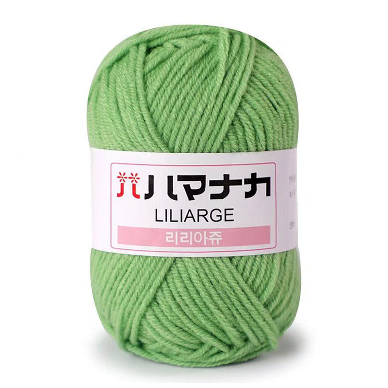 Liliarge DK Yarn in vibrant green, 100% acrylic, suitable for crafting and knitting projects.
