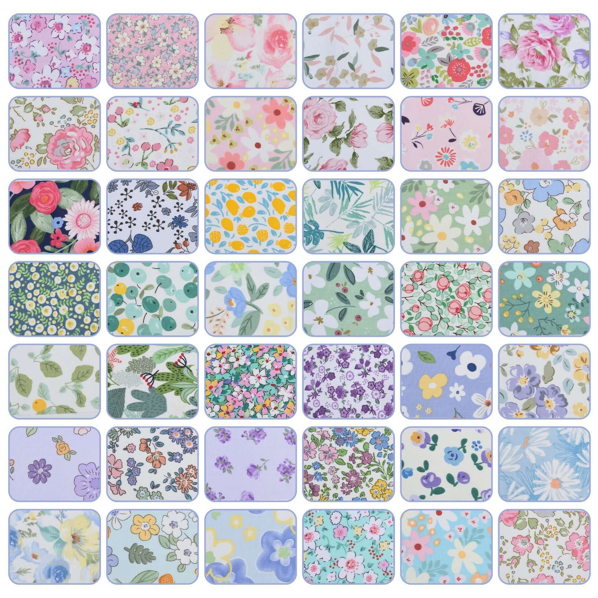 Jelly Roll Fabric Strips - 2.6 Inch Cotton Fabric, 40-piece set, Pink&Blue - iMZOON