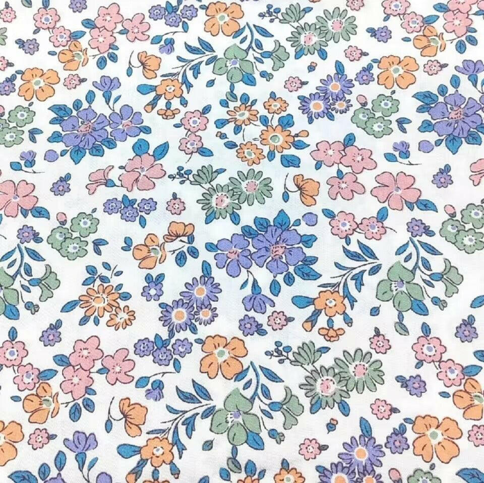 18x22-Inch Quilting Cotton Fabric Squares, 8-piece Set, Printed with Blue Flowers - iMZOON