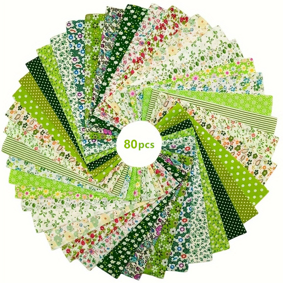 80-Piece Floral Fabric Strips Bundle