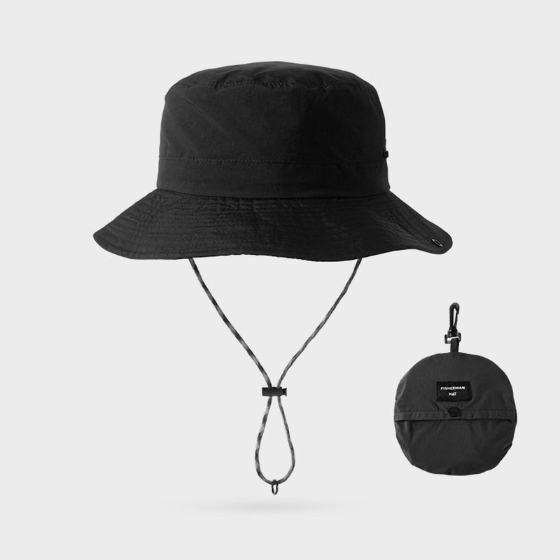Bucket Hat Black, Round sun hat