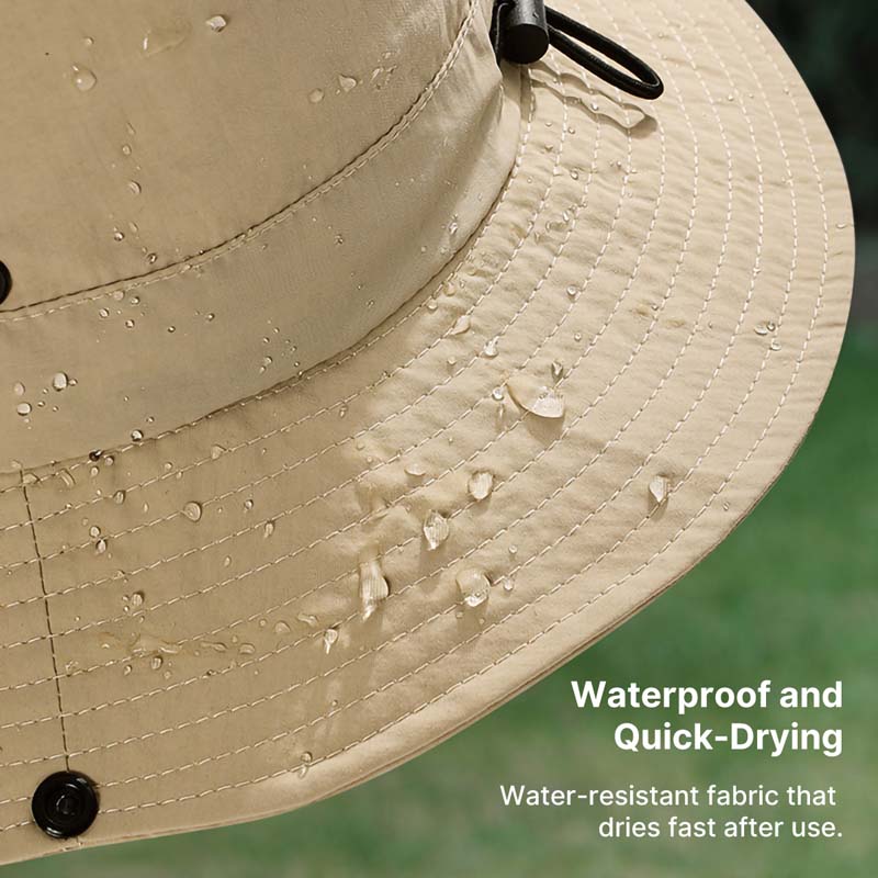 Bucket hat featuring waterproof & quick-drying fabric. Resists water and dries fast.