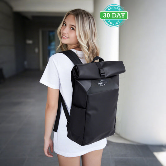 Waterproof Backpack for Men & Women - Premium Tactile Finish Anti-Theft Commuter Backpack | Black